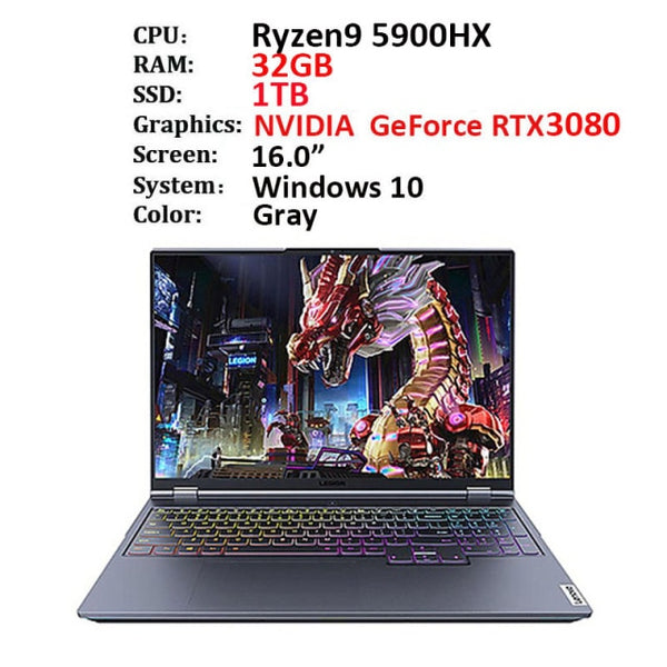 Lenovo Legion R9000K 2021 e-sports 16inch Gaming Laptop AMD R9