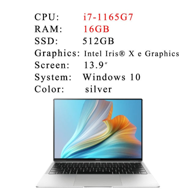 HUAWEI MateBook X Pro 2021 laptop i7-1165G7 16GB 1TB 13.9-inch 3K 