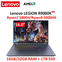 Lenovo Legion R9000K 2021 e-sports 16inch Gaming Laptop AMD R9-5900H/R7 5800H GeForce RTX 3060/3070/3080 2.5K Backlit metal body