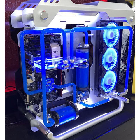 OEM MOD aluminum and double tempered glass Water cooling case i7 7700k 8G/16GB 1T GX 1080 ATX DIY gaming Desktop PC